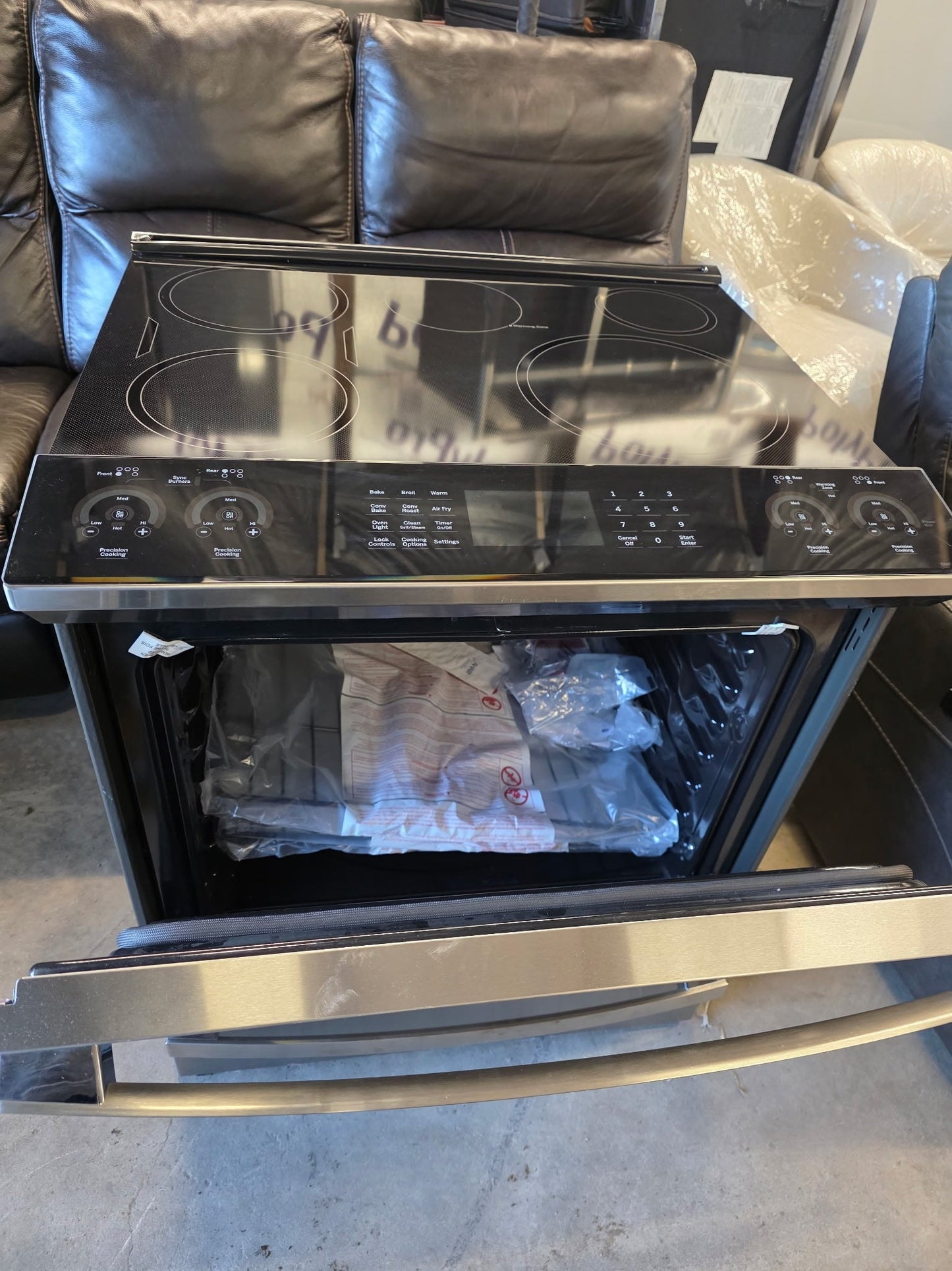 GE Profile 30" 5-Burner Slide-In Induction Range with Air Fry Convection, Stainless Steel Price Slashers