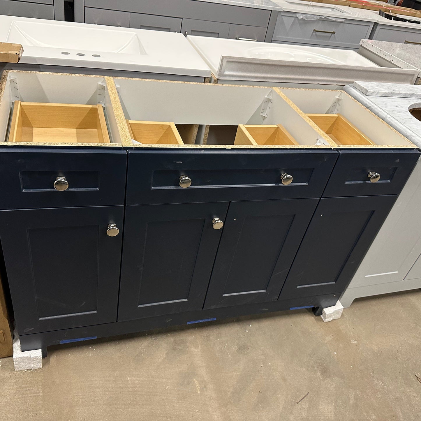 49 in. Single Sink Deep Blue Bath Vanity (Without Top) — Minor Cosmetic Damage Price Slashers