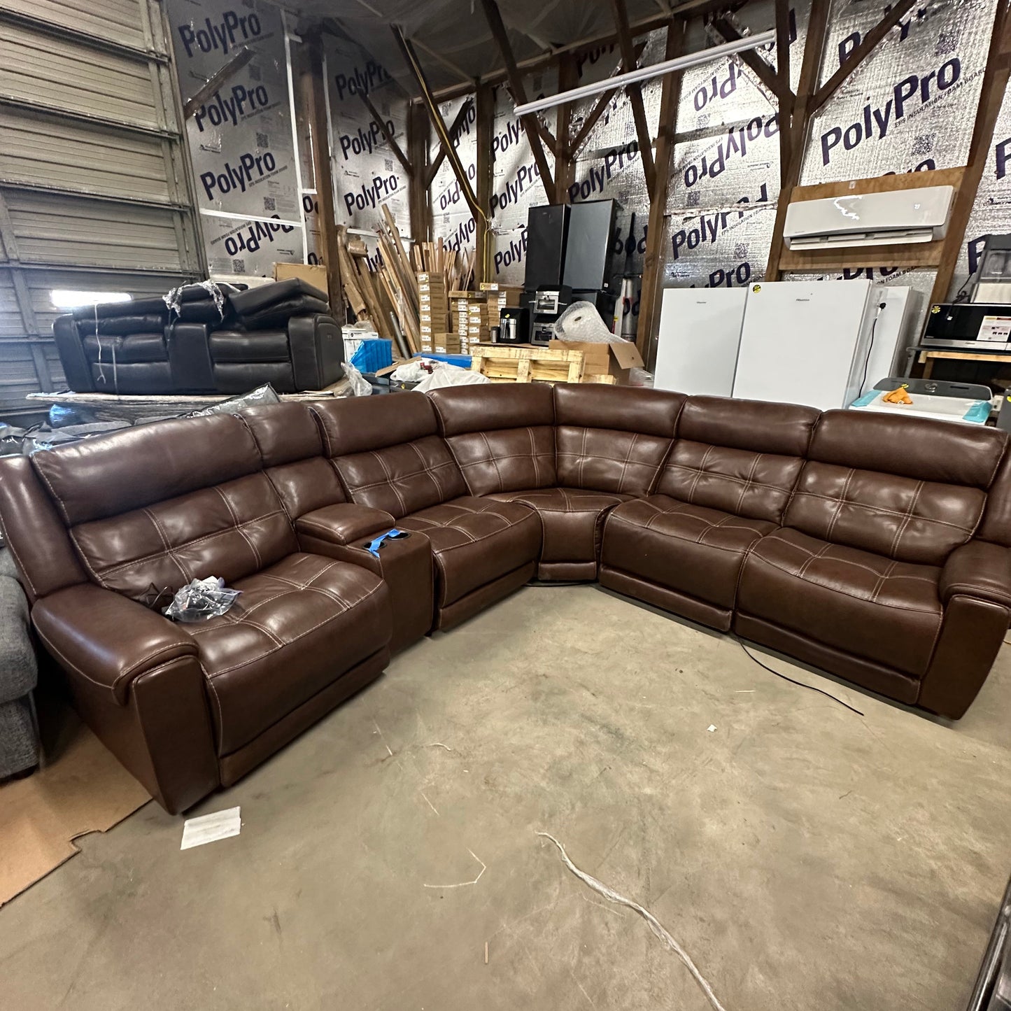 Concord Leather Sectional