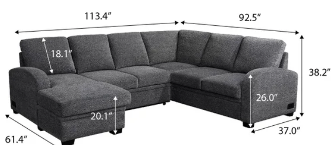 Coddle Aria Sleeper Sectional with Reversible Chaise and Storage
