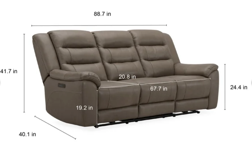 Mason Leather Power Reclining Sofa with Power Headrests