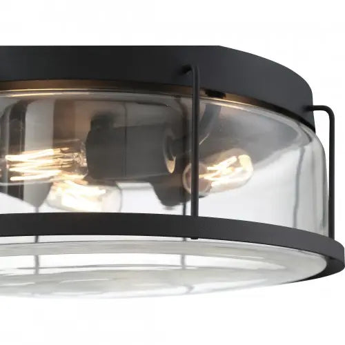 Quoizel Ludlow Flush Mount Ceiling Lighting, 3-Light 40 Watts, Earth Black PriceSlashers