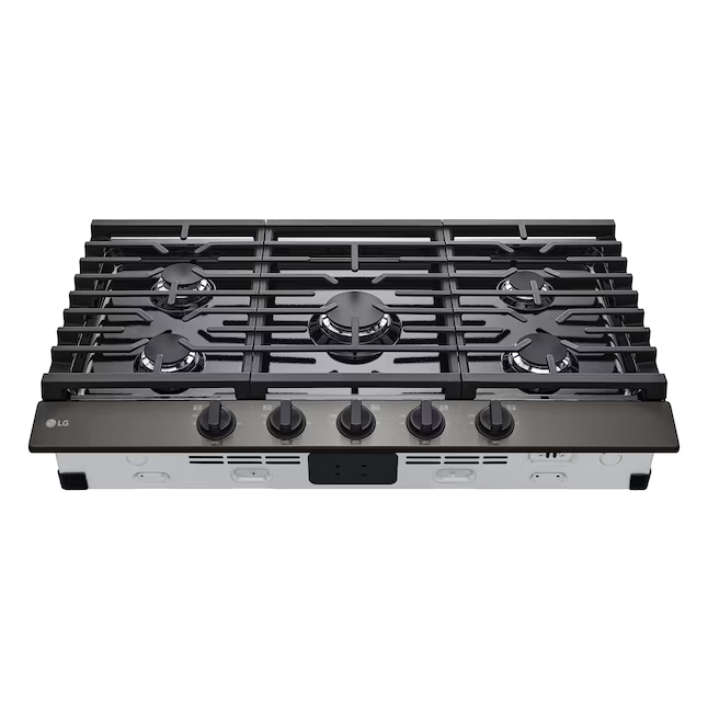 LG 36-in 5 burners Black Stainless steel Gas Cooktop
