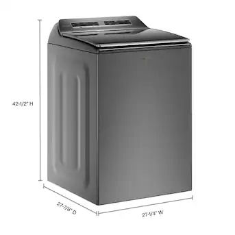 Whirlpool Smart Capable w/Load and Go 5.3-cu ft Top-Load Washer in Chrome Shadow