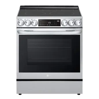 LG InstaView with Air Fry 30-in Glass Top 5 burners 6.3-cu ft Convection Oven Slide-In Electric Range