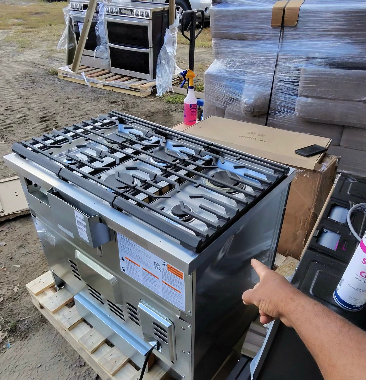 Frigidaire Gallery 36" 6-Burner Slide-In Gas Range with Air Fry Convection, Stainless Steel