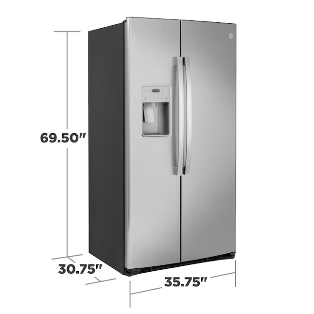GE 21.8-cu ft Counter-Depth 36-in Wide Side-by-Side Refrigerator