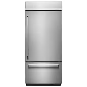 KitchenAid 20.9-cu ft Standard-Depth Built-In Bottom-Freezer Refrigerator with Ice Maker ( Stainless steel ) ENERGY STAR Certified