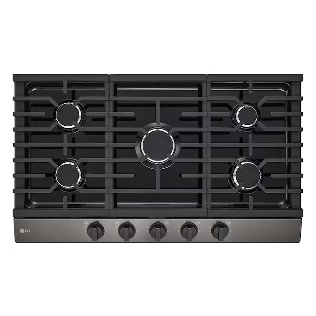 LG 36-in 5 burners Black Stainless steel Gas Cooktop