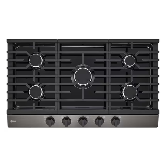 LG 36-in 5 burners Black Stainless steel Gas Cooktop